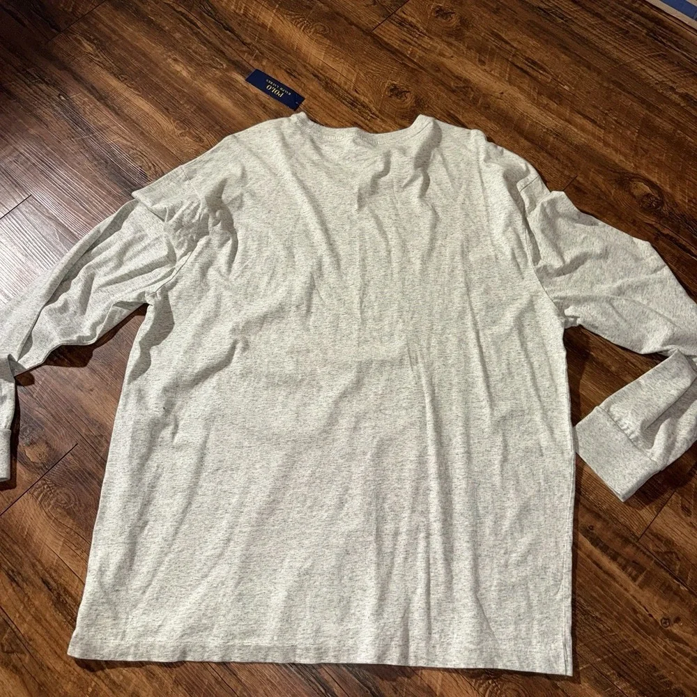 Polo Ralph Lauren‎ Light Grey Classic Long Sleeve Pocket Tee Men's XL NEW $45
